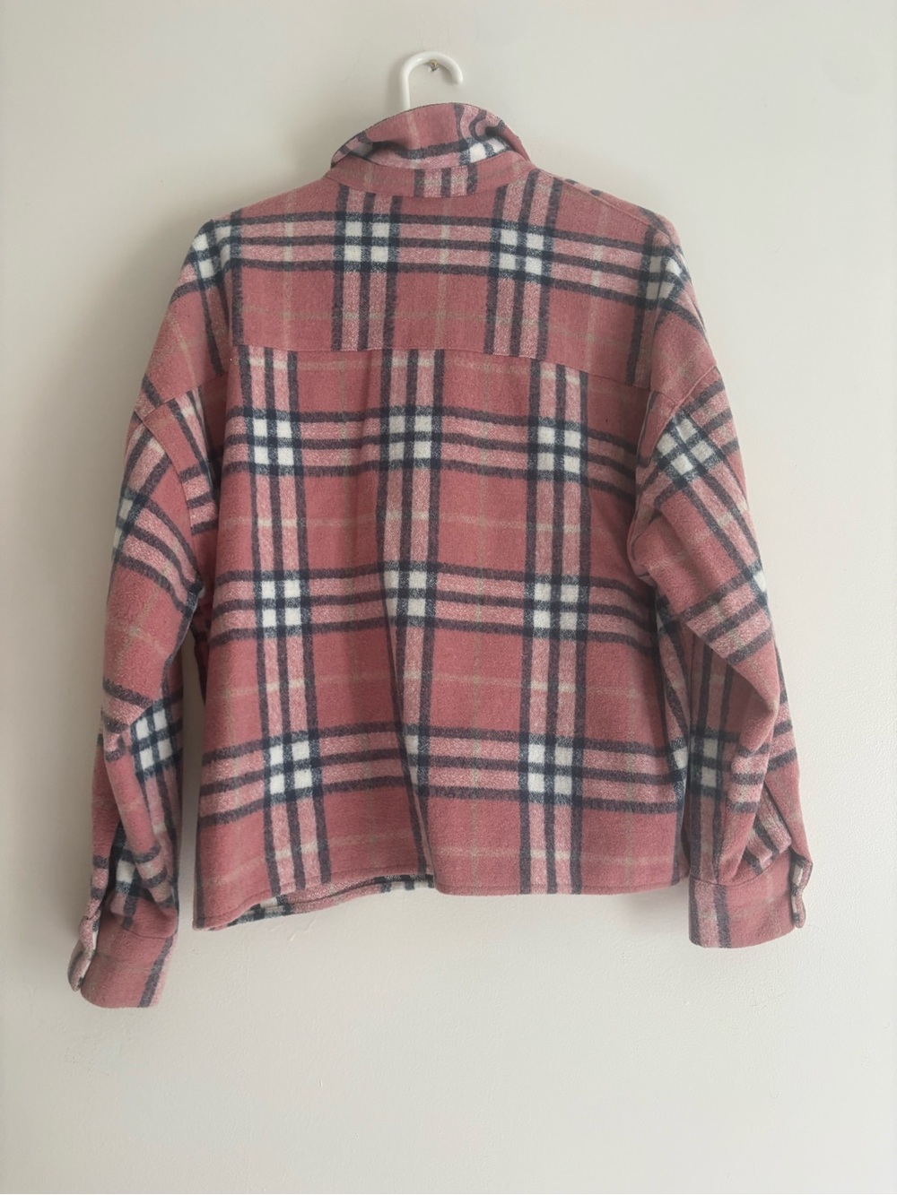 miami Pink Plaid Button-Down Fleece Shirt - Picture 6 of 8